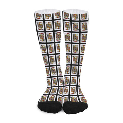Jack Of Clubs Playing Card Pattern Print Long Socks