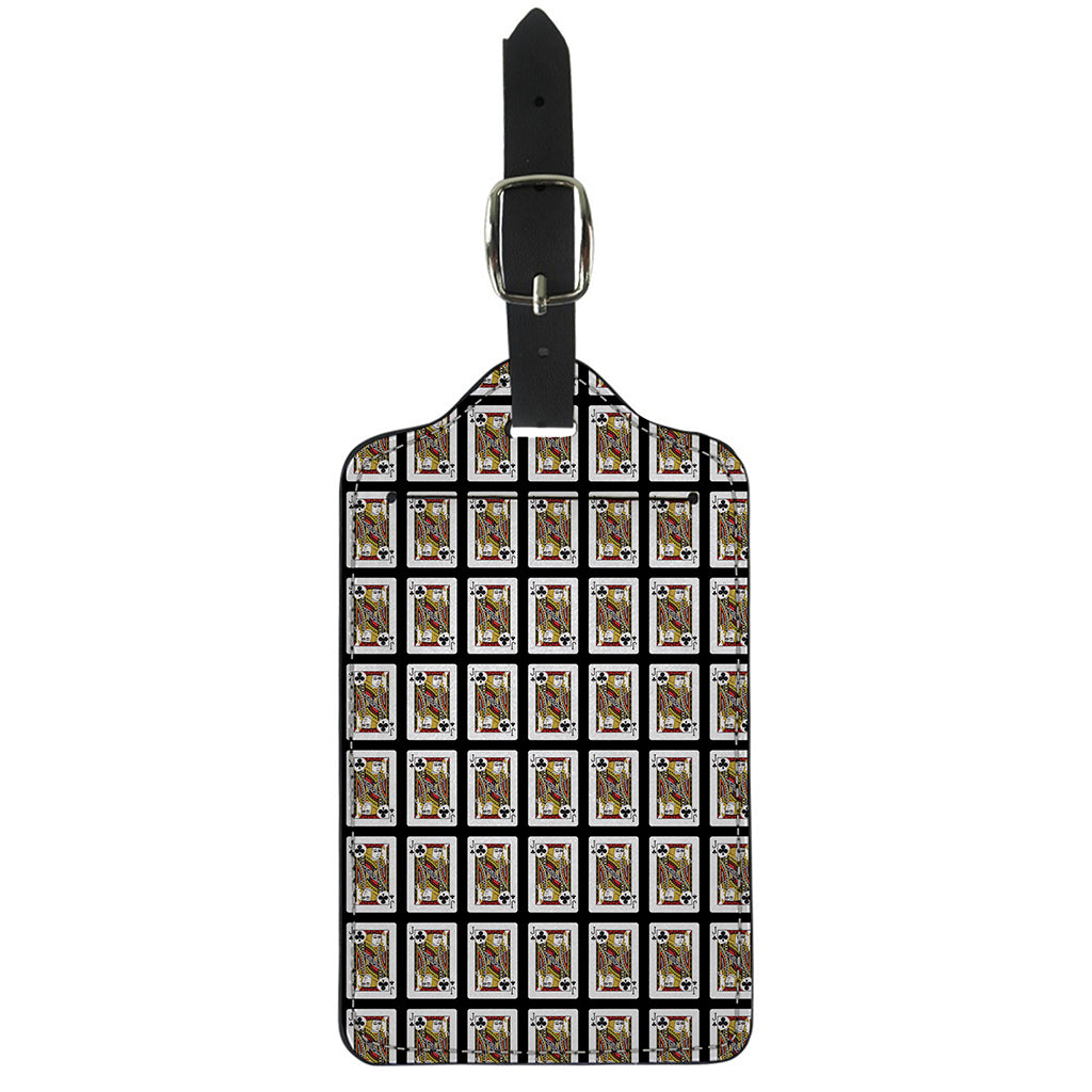 Jack Of Clubs Playing Card Pattern Print Luggage Tag