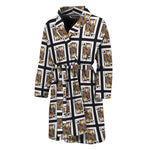 Jack Of Clubs Playing Card Pattern Print Men's Bathrobe