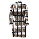 Jack Of Clubs Playing Card Pattern Print Men's Bathrobe