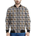 Jack Of Clubs Playing Card Pattern Print Men's Bomber Jacket