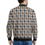 Jack Of Clubs Playing Card Pattern Print Men's Bomber Jacket
