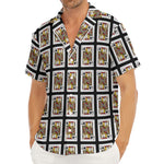 Jack Of Clubs Playing Card Pattern Print Men's Deep V-Neck Shirt