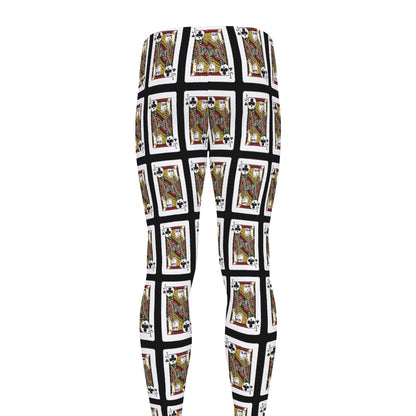 Jack Of Clubs Playing Card Pattern Print Men's leggings