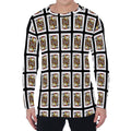 Jack Of Clubs Playing Card Pattern Print Men's Long Sleeve T-Shirt
