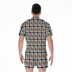 Jack Of Clubs Playing Card Pattern Print Men's Rompers