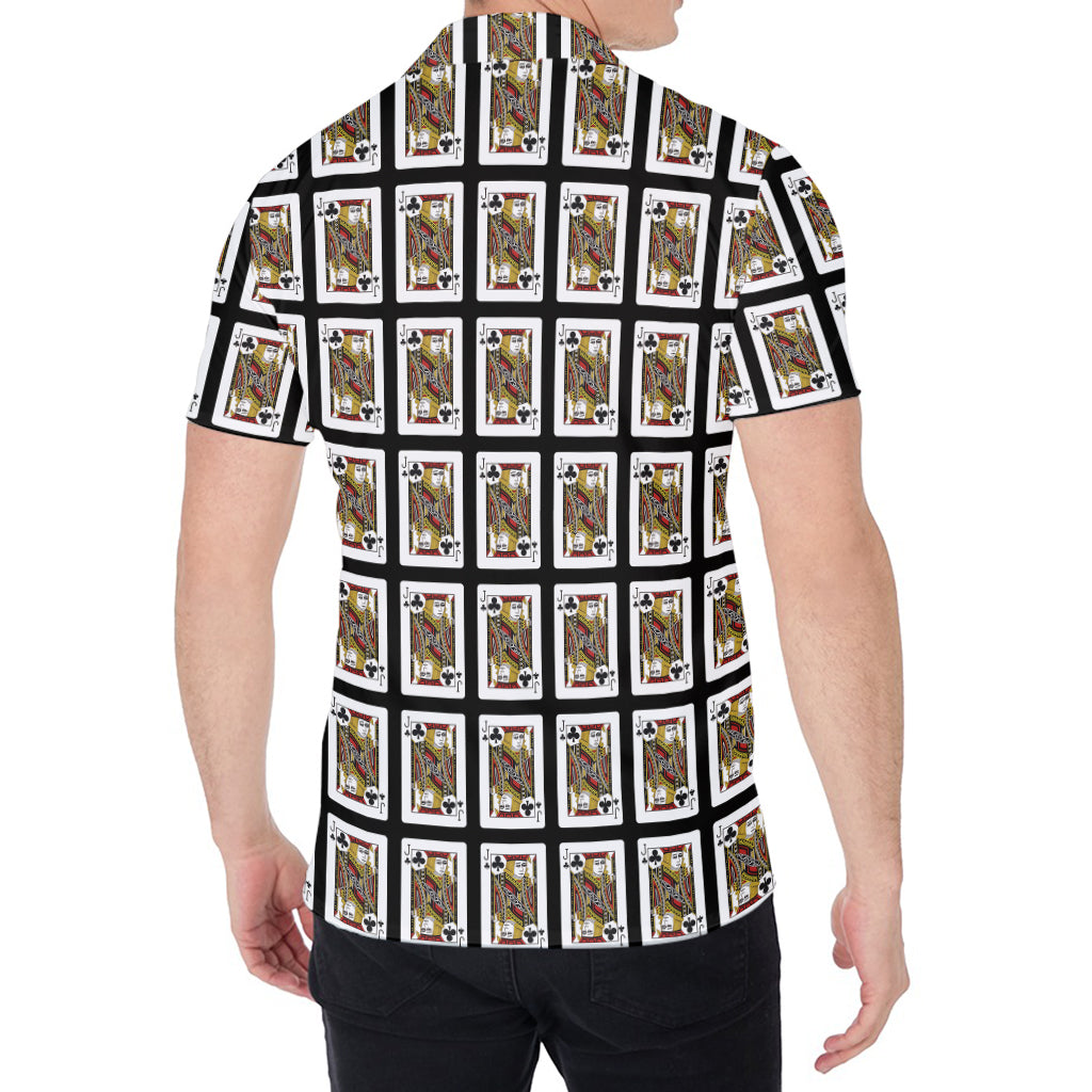 Jack Of Clubs Playing Card Pattern Print Men's Shirt