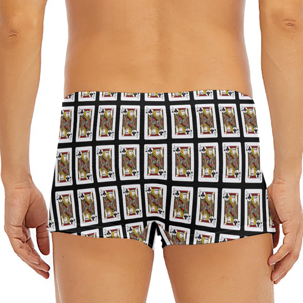 Jack Of Clubs Playing Card Pattern Print Men's Short Boxer Briefs