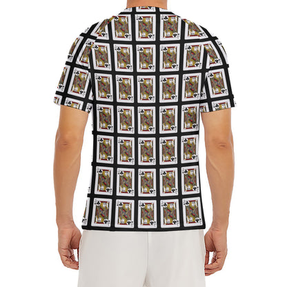 Jack Of Clubs Playing Card Pattern Print Men's Short Sleeve Rash Guard
