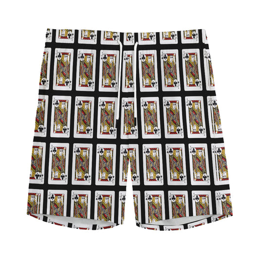 Jack Of Clubs Playing Card Pattern Print Men's Sports Shorts