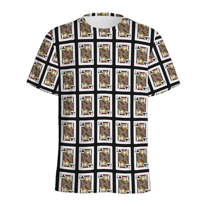 Jack Of Clubs Playing Card Pattern Print Men's Sports T-Shirt