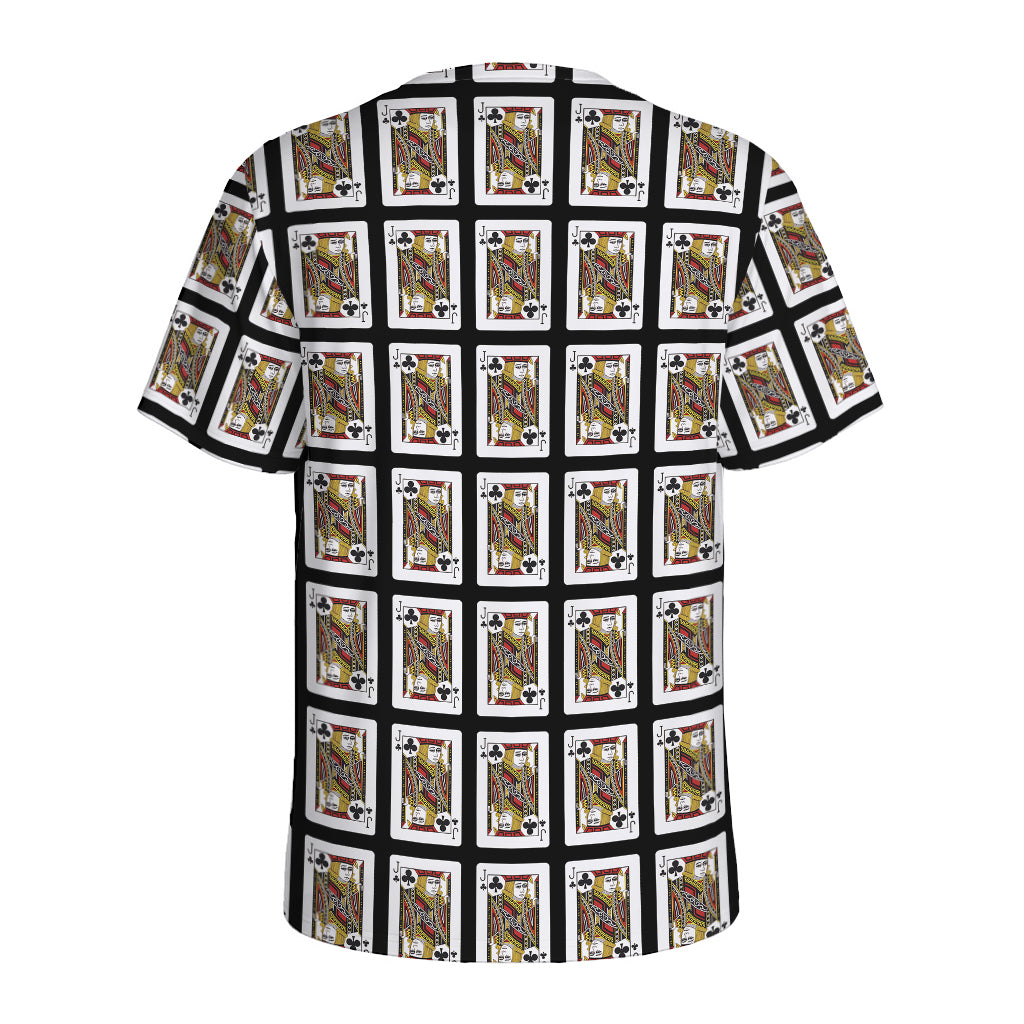 Jack Of Clubs Playing Card Pattern Print Men's Sports T-Shirt