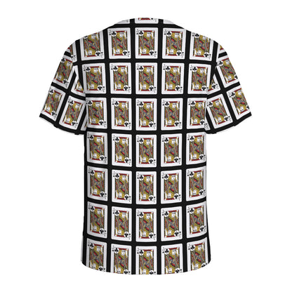 Jack Of Clubs Playing Card Pattern Print Men's Sports T-Shirt