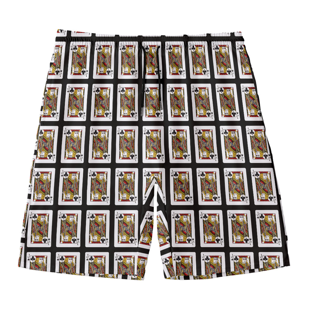 Jack Of Clubs Playing Card Pattern Print Men's Swim Trunks