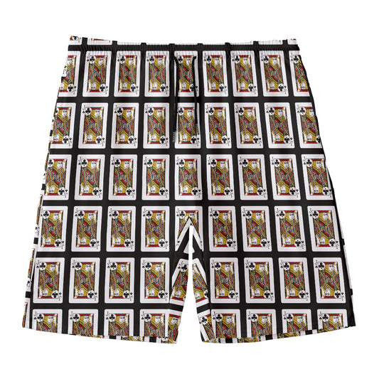 Jack Of Clubs Playing Card Pattern Print Men's Swim Trunks