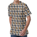 Jack Of Clubs Playing Card Pattern Print Men's Velvet T-Shirt