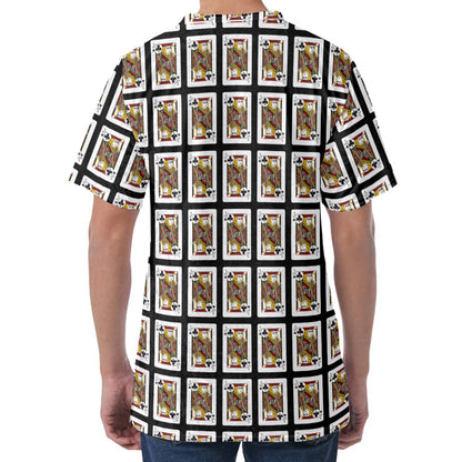 Jack Of Clubs Playing Card Pattern Print Men's Velvet T-Shirt