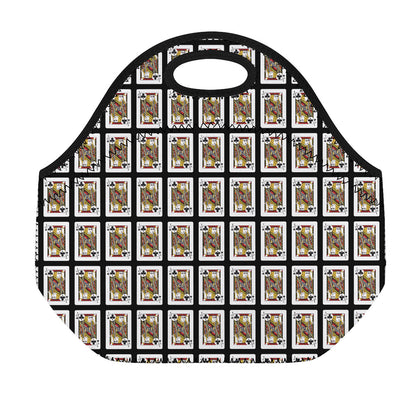 Jack Of Clubs Playing Card Pattern Print Neoprene Lunch Bag