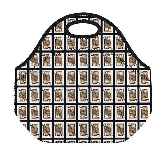 Jack Of Clubs Playing Card Pattern Print Neoprene Lunch Bag