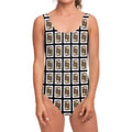 Jack Of Clubs Playing Card Pattern Print One Piece Swimsuit