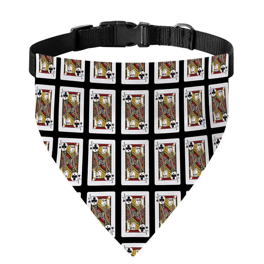 Jack Of Clubs Playing Card Pattern Print Over The Collar Dog Bandana