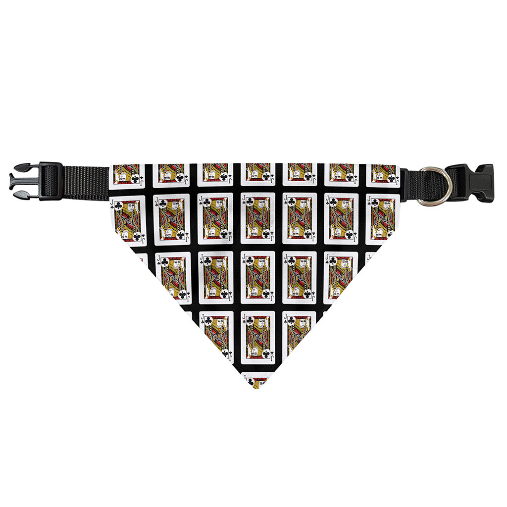 Jack Of Clubs Playing Card Pattern Print Over The Collar Dog Bandana