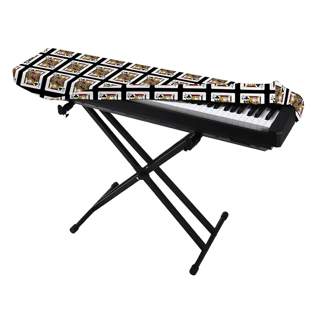 Jack Of Clubs Playing Card Pattern Print Piano Keyboard Cover