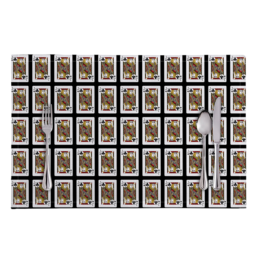 Jack Of Clubs Playing Card Pattern Print Placemat
