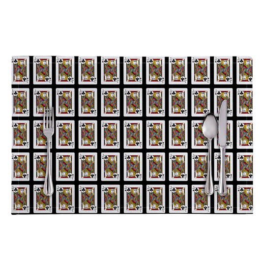 Jack Of Clubs Playing Card Pattern Print Placemat