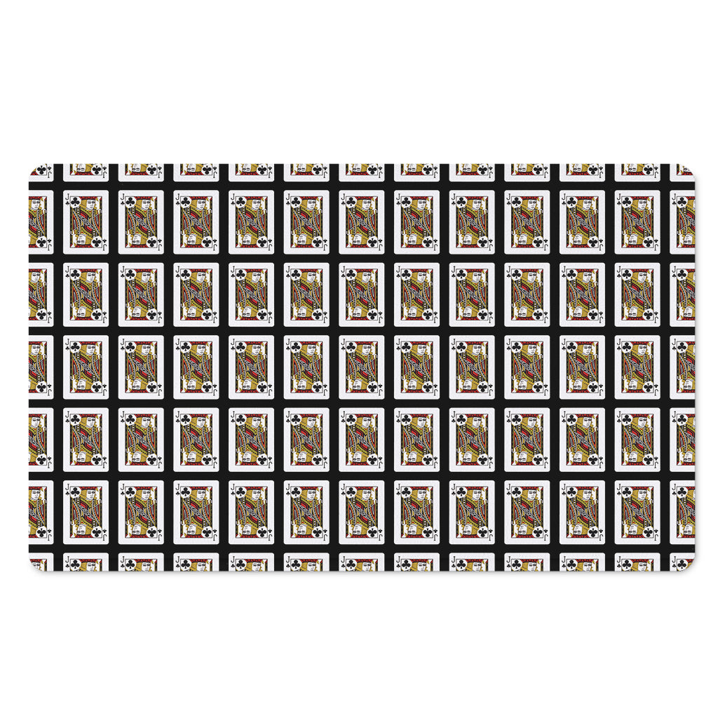 Jack Of Clubs Playing Card Pattern Print Polyester Doormat