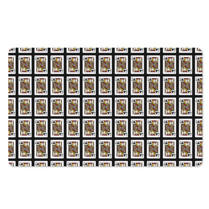 Jack Of Clubs Playing Card Pattern Print Polyester Doormat