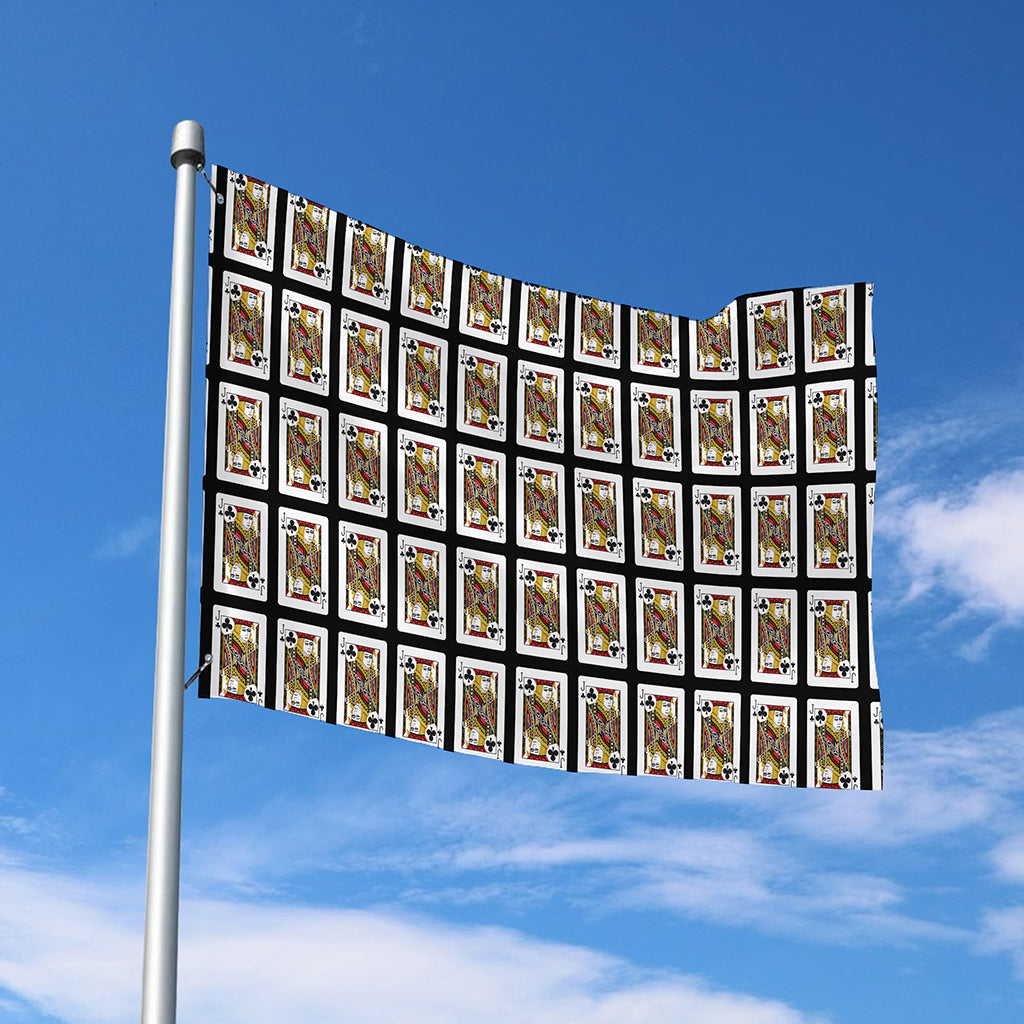 Jack Of Clubs Playing Card Pattern Print Polyester Flag