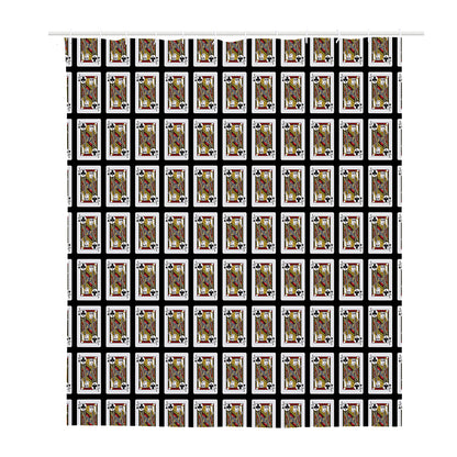 Jack Of Clubs Playing Card Pattern Print Polyester Shower Curtain