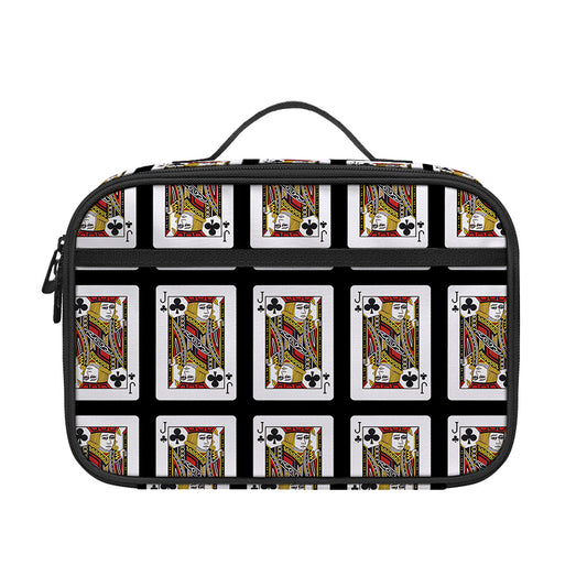 Jack Of Clubs Playing Card Pattern Print Portable Lunch Bag