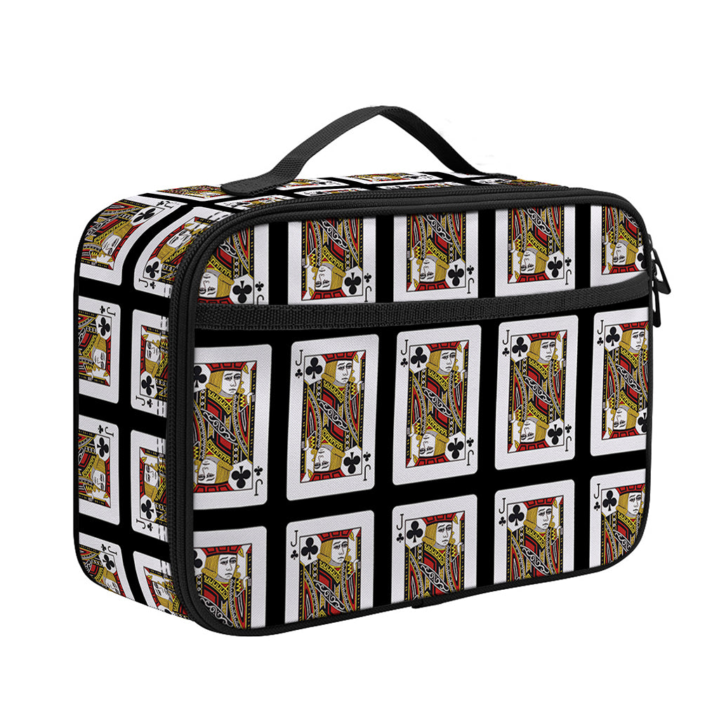 Jack Of Clubs Playing Card Pattern Print Portable Lunch Bag