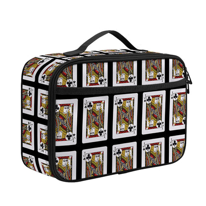 Jack Of Clubs Playing Card Pattern Print Portable Lunch Bag