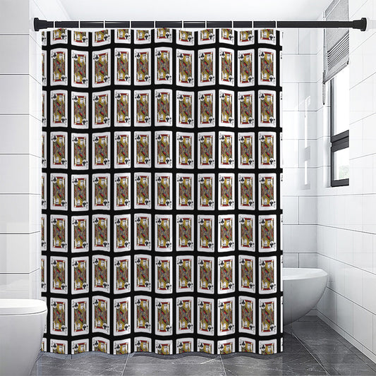 Jack Of Clubs Playing Card Pattern Print Premium Shower Curtain