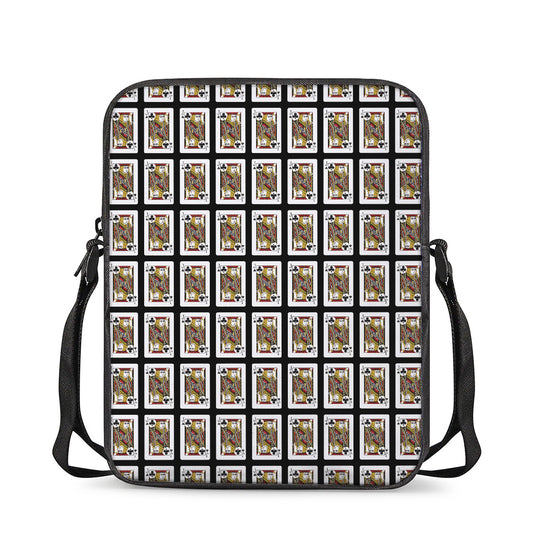 Jack Of Clubs Playing Card Pattern Print Rectangular Crossbody Bag