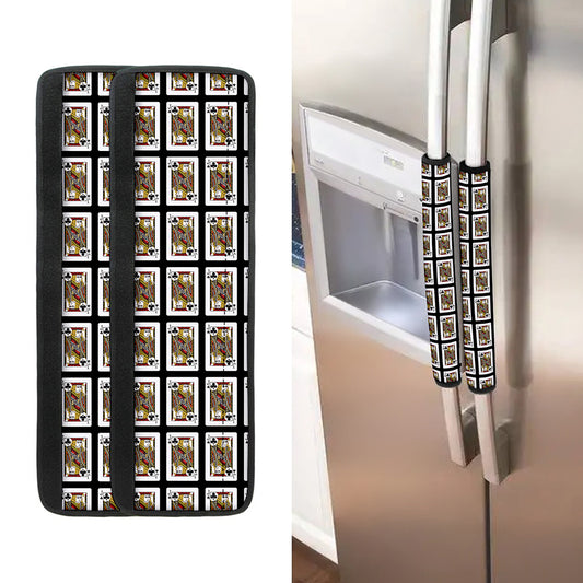Jack Of Clubs Playing Card Pattern Print Refrigerator Handle Covers
