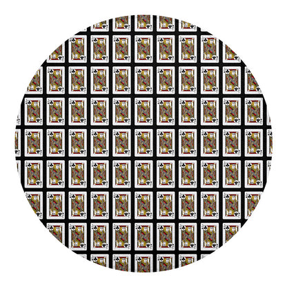 Jack Of Clubs Playing Card Pattern Print Round Blanket