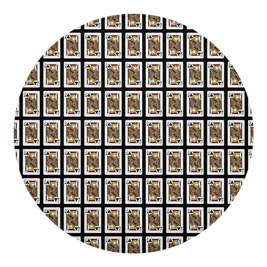 Jack Of Clubs Playing Card Pattern Print Round Blanket