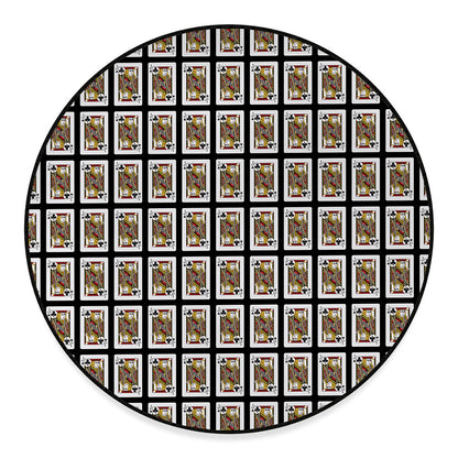 Jack Of Clubs Playing Card Pattern Print Round Floor Mat
