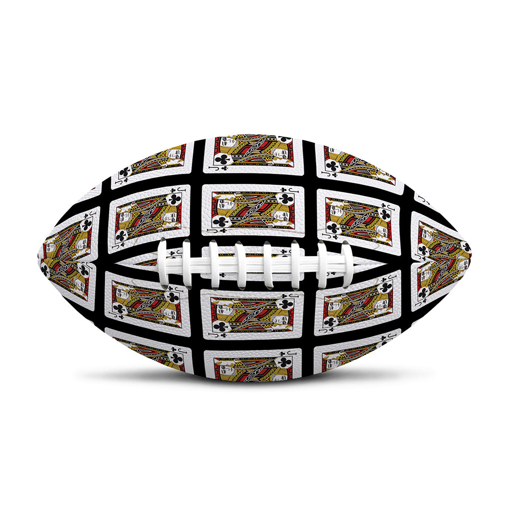 Jack Of Clubs Playing Card Pattern Print Rugby Ball