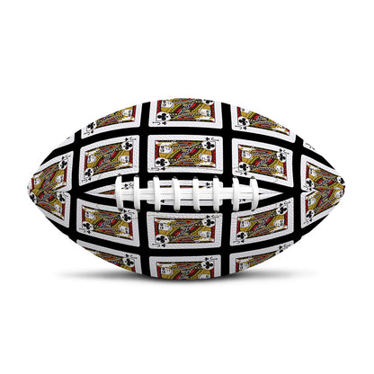 Jack Of Clubs Playing Card Pattern Print Rugby Ball