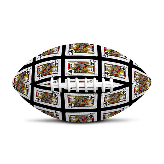 Jack Of Clubs Playing Card Pattern Print Rugby Ball