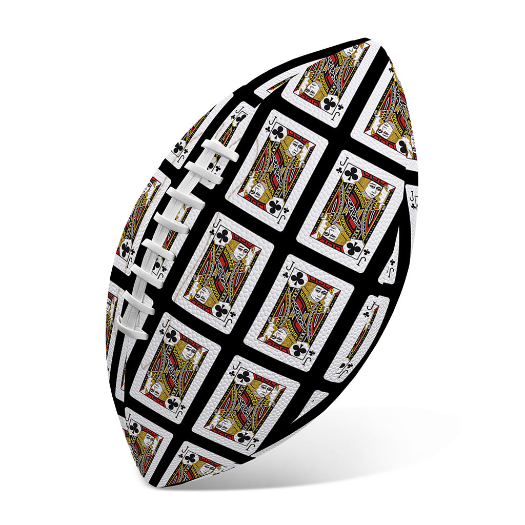 Jack Of Clubs Playing Card Pattern Print Rugby Ball