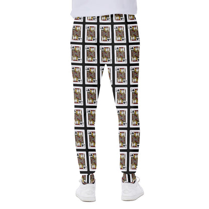 Jack Of Clubs Playing Card Pattern Print Scuba Joggers