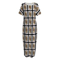 Jack Of Clubs Playing Card Pattern Print Short Sleeve Long Nightdress