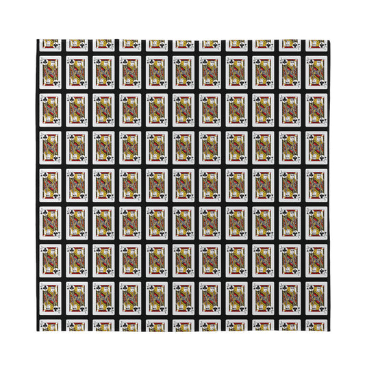 Jack Of Clubs Playing Card Pattern Print Silk Bandana