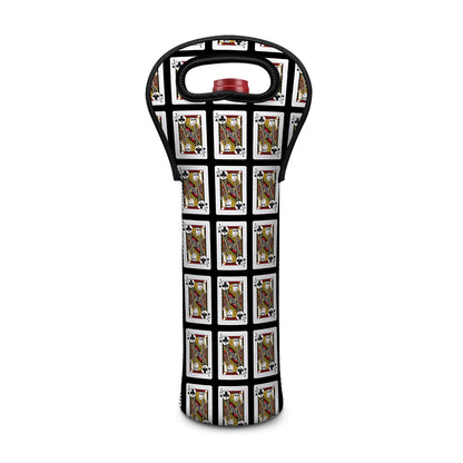 Jack Of Clubs Playing Card Pattern Print Single Neoprene Wine Tote